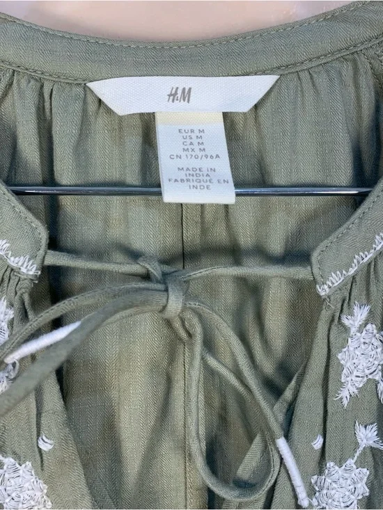 H&M Cotton Embroidered Midi Dress - Picture 3 of 11